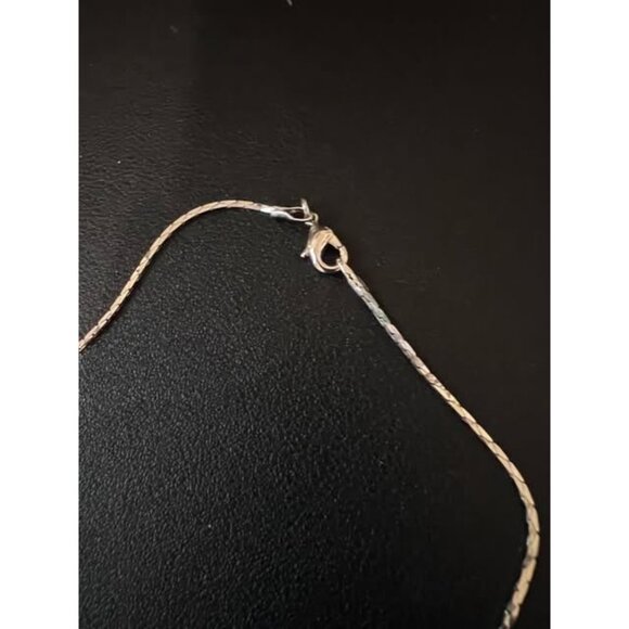 Gorgeous Silver Chain Necklace with Blue Stones Kitty Cat Pendant - Picture 3 of 6